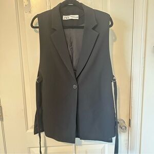 Zara Charcoal Sleeveless Vest